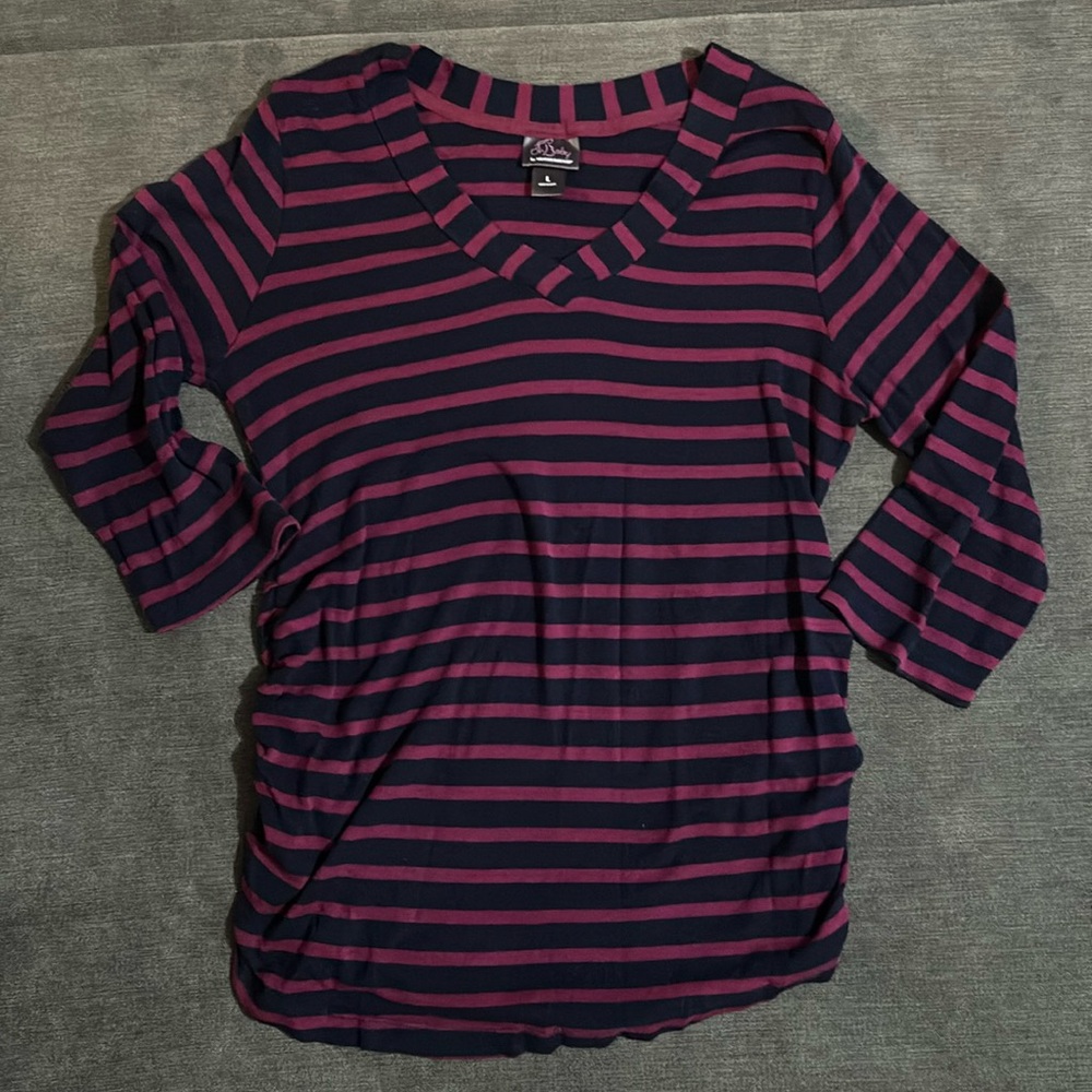 Navy & Purple Maternity Top